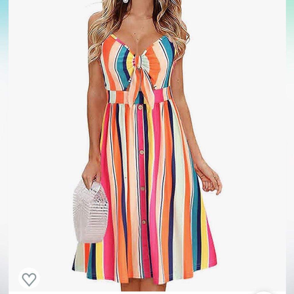 Nwt Ecowish Striped Midi Dress
